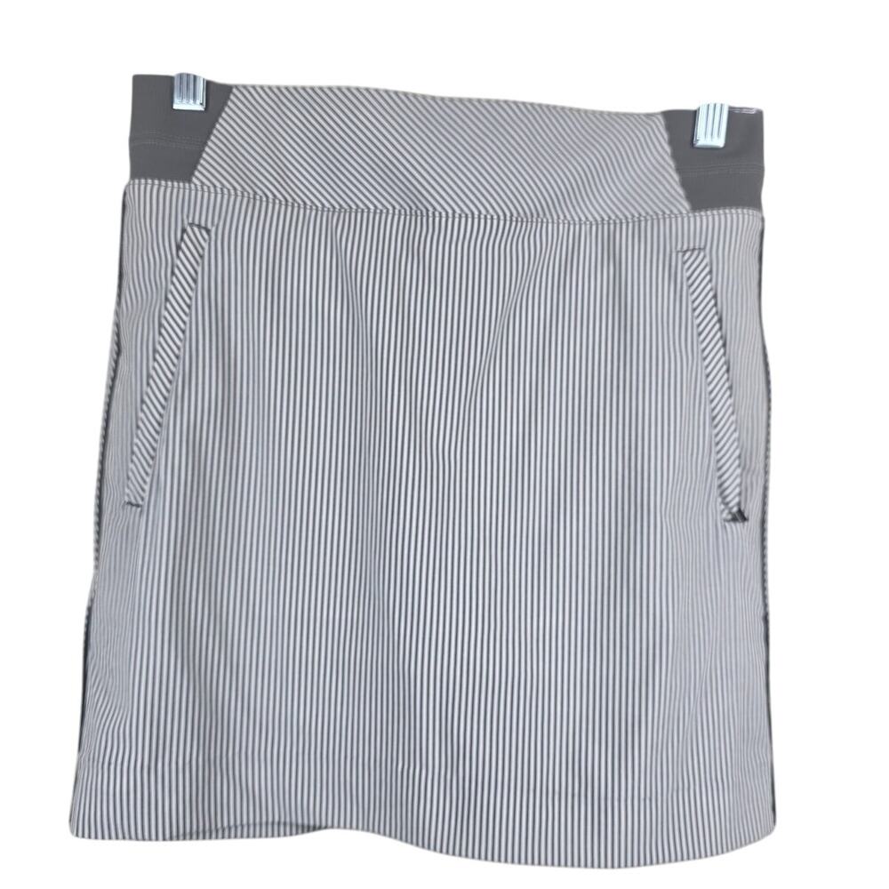 Athleta Brooklyn Tectured Gray Stripped Pickle Ball Golf Hiking Women's Skort 4
